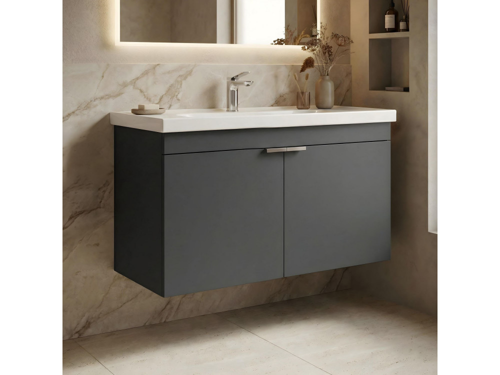 Waschtischunterschrank „Desna 90“ – 90 x 45 x 58 cm – Anthrazit matt