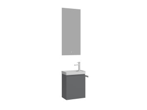 Waschtisch-Set mit Spiegel (2-teilig) „Ferla 40“ – 40 x 22 x 50 cm – Mattgrau