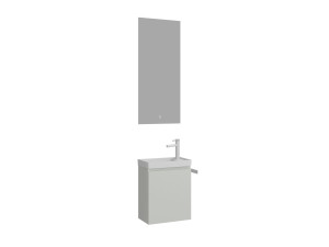 Waschtisch-Set mit Spiegel (2-teilig) „Ferla 40“ – 40 x 22 x 50 cm – Matt-Kaschmir