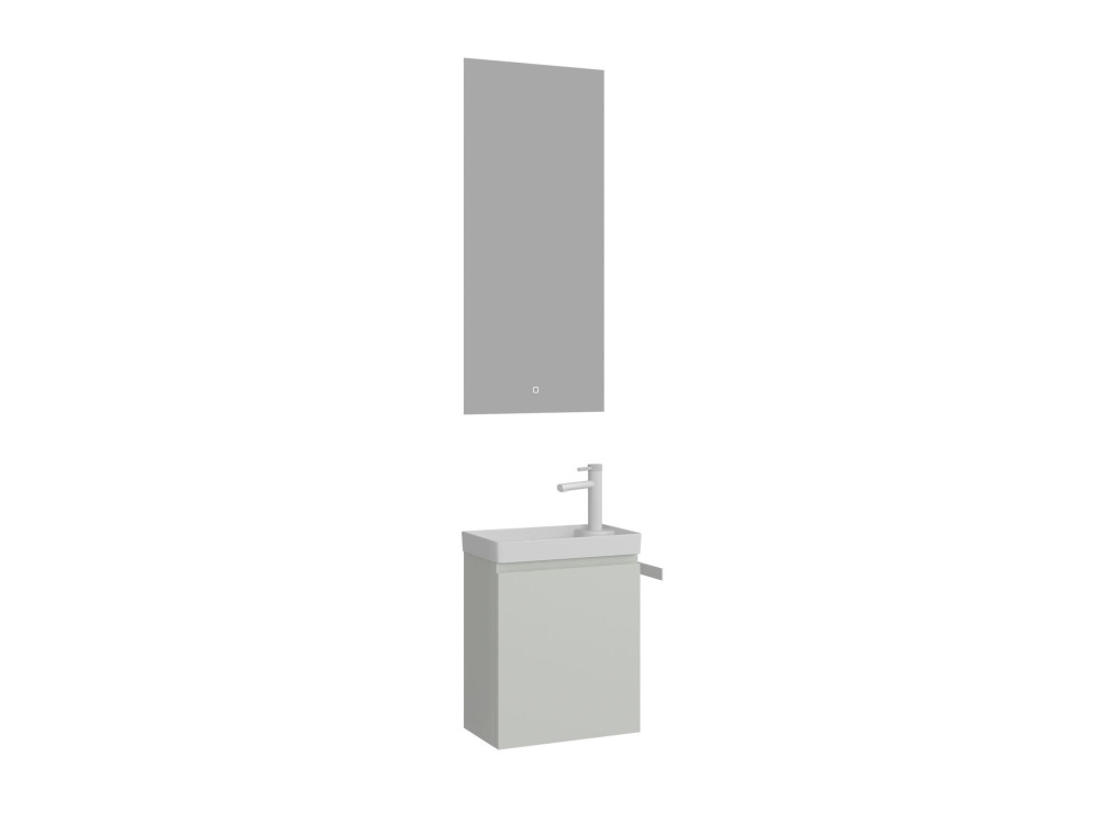 Waschtisch-Set mit Spiegel (2-teilig) „Ferla 40“ – 40 x 22 x 50 cm – Matt-Kaschmir