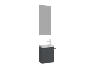 Waschtisch-Set mit Spiegel (2-teilig) „Ferla 40“ – 40 x 22 x 50 cm – Anthrazit matt