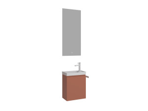 Waschtisch-Set mit Spiegel (2-teilig) „Ferla 40“ – 40 x 22 x 50 cm – Matt-Zimt