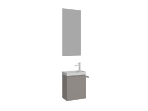 Waschtisch-Set mit Spiegel (2-teilig) „Ferla 40“ – 40 x 22 x 50 cm – Matt Mink
