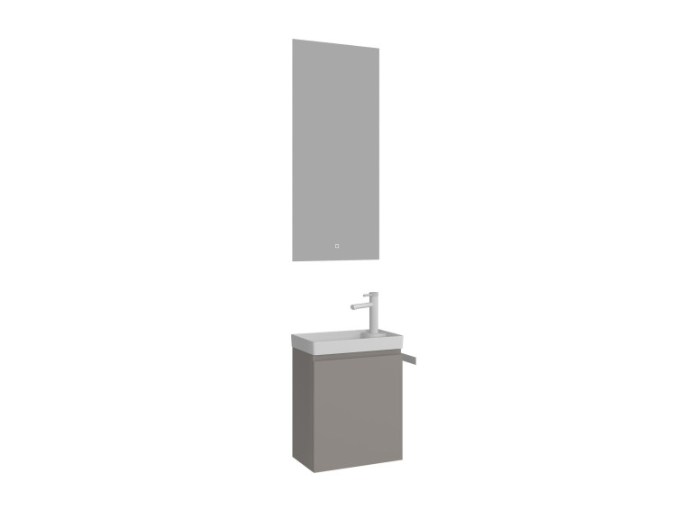 Waschtisch-Set mit Spiegel (2-teilig) „Ferla 40“ – 40 x 22 x 50 cm – Matt Mink