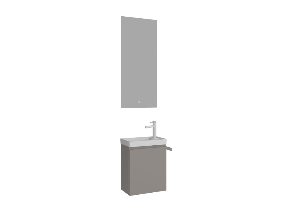 Waschtisch-Set mit Spiegel (2-teilig) „Ferla 40“ – 40 x 22 x 50 cm – Matt Mink