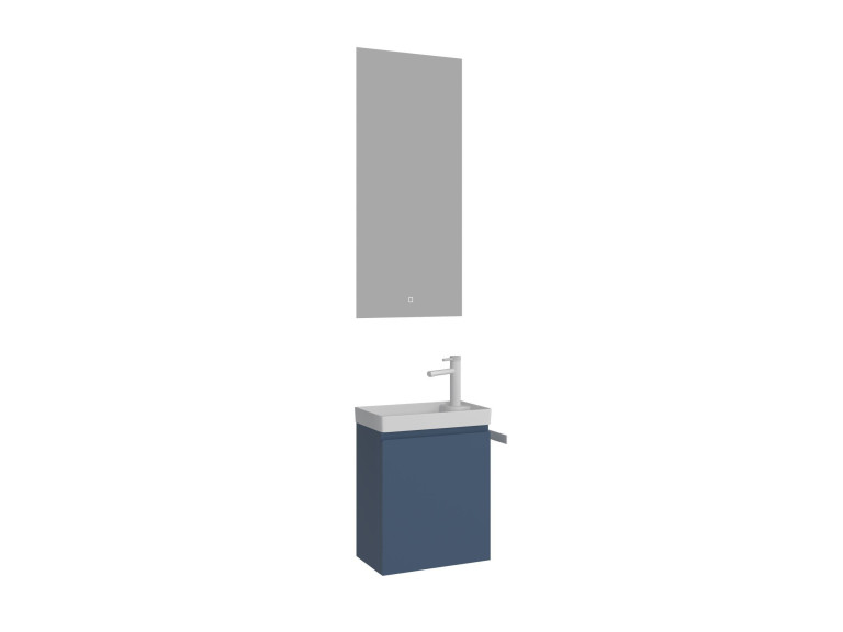 Waschtisch-Set mit Spiegel (2-teilig) „Ferla 40“ – 40 x 22 x 50 cm – Mattblau