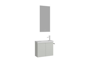 Waschtisch-Set mit Spiegel (2-teilig) „Ferla 60“ – 60 x 22 x 50 cm – Matt-Kaschmir