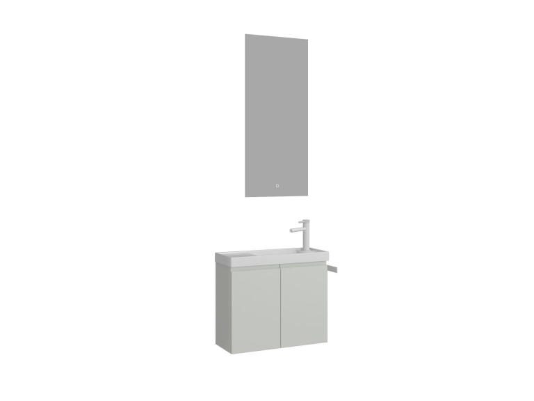 Waschtisch-Set mit Spiegel (2-teilig) „Ferla 60“ – 60 x 22 x 50 cm – Matt-Kaschmir
