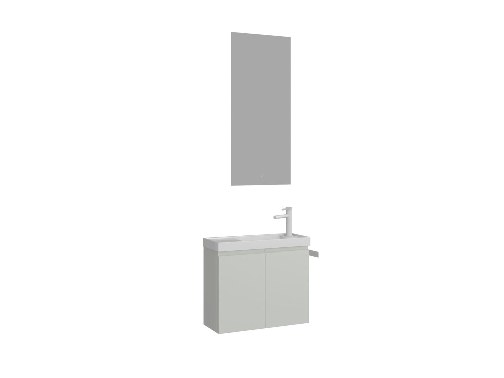 Waschtisch-Set mit Spiegel (2-teilig) „Ferla 60“ – 60 x 22 x 50 cm – Matt-Kaschmir