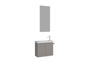 Waschtisch-Set mit Spiegel (2-teilig) „Ferla 60“ – 60 x 22 x 50 cm – Matt Mink