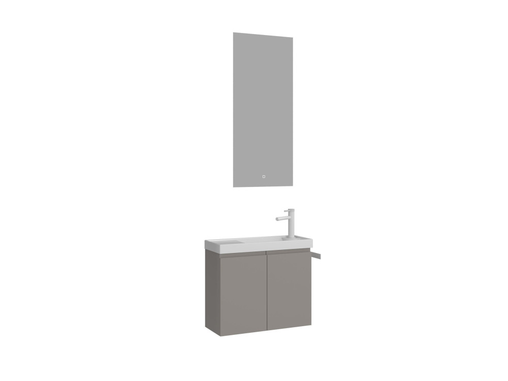 Waschtisch-Set mit Spiegel (2-teilig) „Ferla 60“ – 60 x 22 x 50 cm – Matt Mink