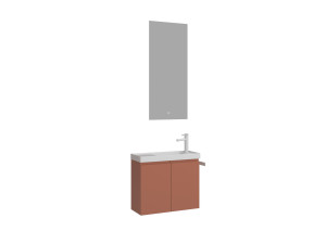 Waschtisch-Set mit Spiegel (2-teilig) „Ferla 60“ – 60 x 22 x 50 cm – Matt-Zimt