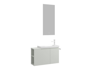 Waschtisch-Set mit Spiegel (2-teilig) „Ferla 80“ – 80 x 22 x 45 cm – Matt-Kaschmir