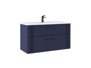 Waschtischunterschrank „Bari 100 v2“ – 100 x 45 x 55 cm – Mattes Marineblau