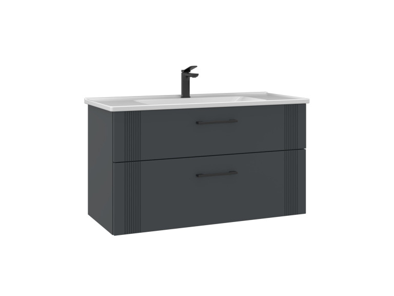 Waschtischunterschrank „Bari 100 v2“ – 100 x 45 x 55 cm – Anthrazit matt