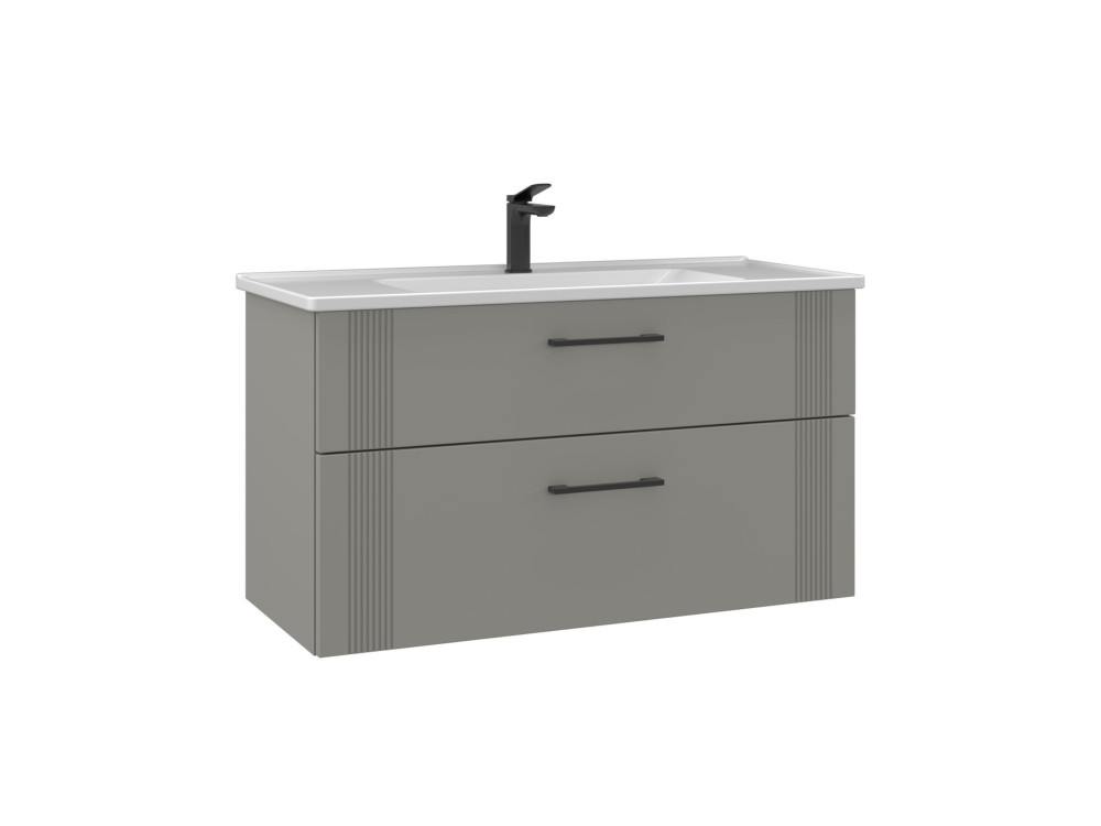Waschtischunterschrank „Bari 100 v2“ – 100 x 45 x 55 cm – Matt-Cashmere