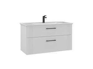 Waschtischunterschrank „Bari 100 v2“ – 100 x 45 x 55 cm – Mattweiß