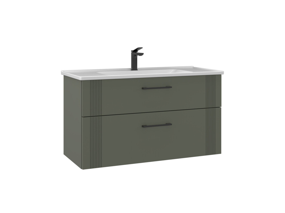 Waschtischunterschrank „Bari 100 v2“ – 100 x 45 x 55 cm – Matte Green