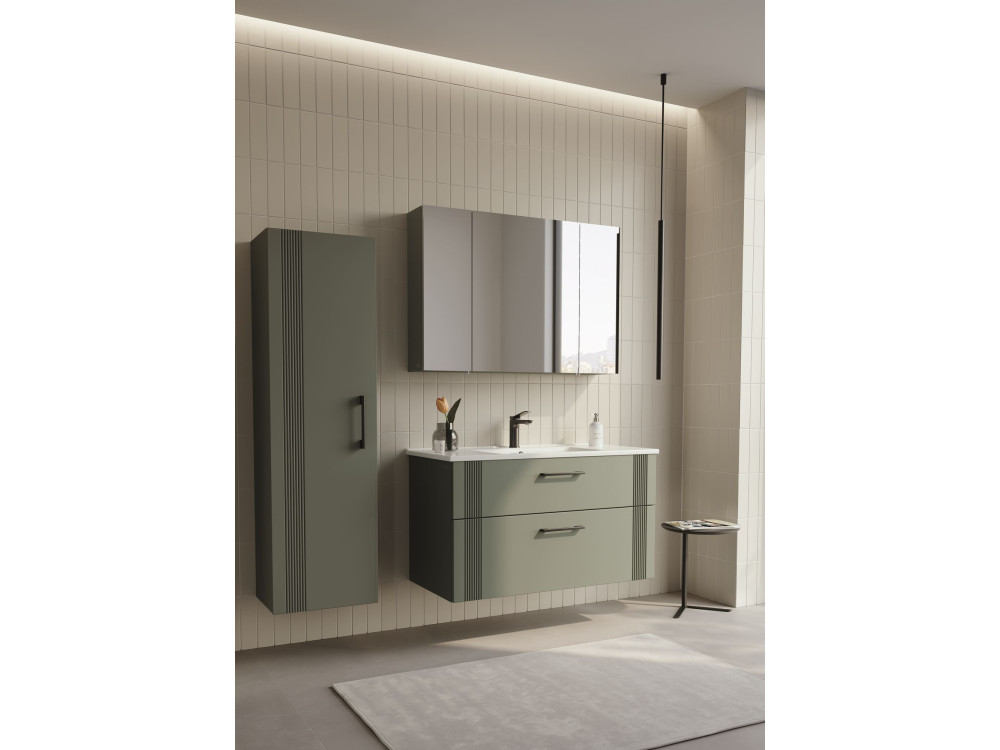 Waschtischunterschrank „Bari 100 v2“ – 100 x 45 x 55 cm – Matte Green