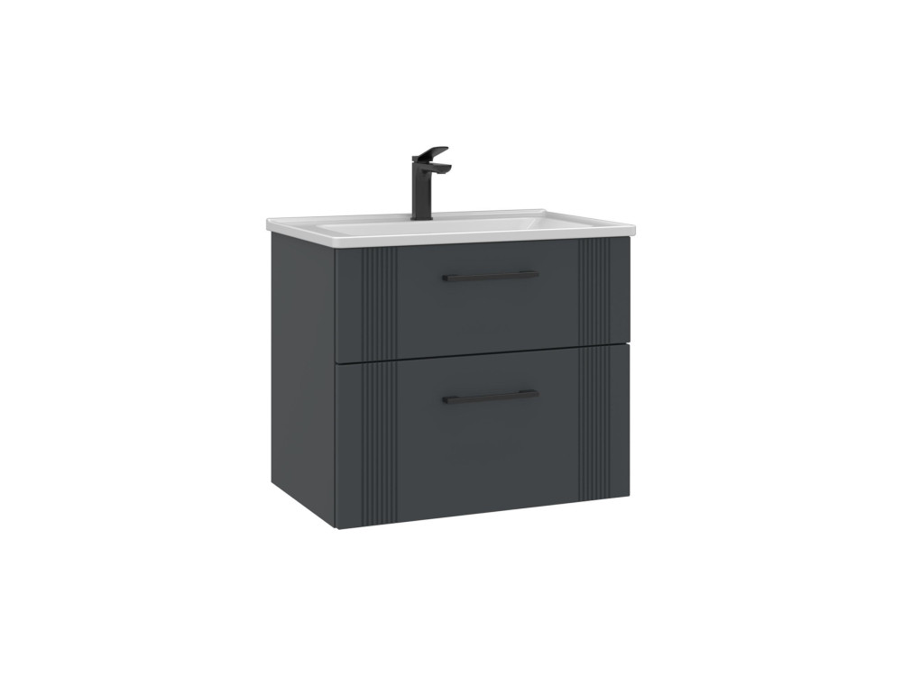 Waschtischunterschrank „Bari 65 v2“ – 65 x 45 x 55 cm – Anthrazit matt