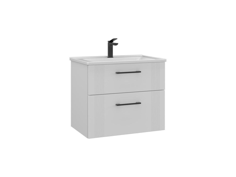 Waschtischunterschrank „Bari 65 v2“ – 65 x 45 x 55 cm – Mattweiß