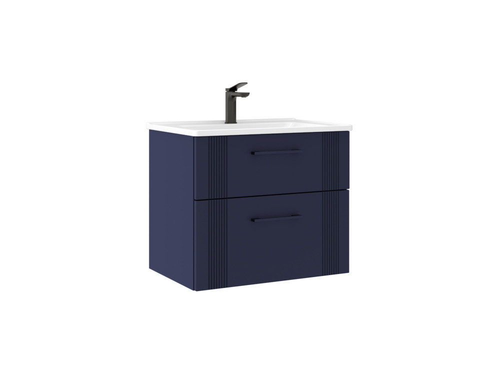 Waschtischunterschrank „Bari 65 v2“ – 65 x 45 x 55 cm – Mattes Marineblau