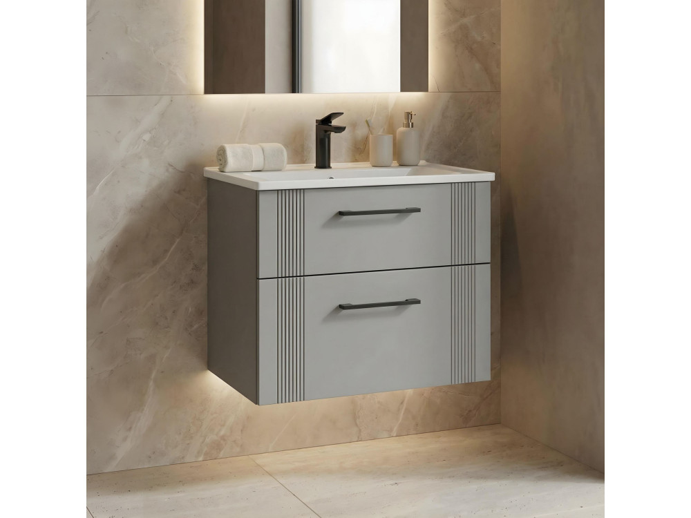 Waschtischunterschrank „Bari 65 v2“ – 65 x 45 x 55 cm – Matt-Kaschmir