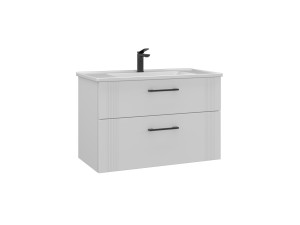 Waschtischunterschrank „Bari 85 v2“ – 85 x 45 x 55 cm – Mattweiß