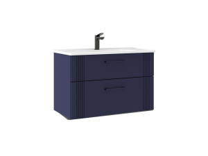 Waschtischunterschrank „Bari 85 v2“ – 85 x 45 x 55 cm – Mattes Marineblau