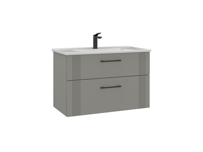 Waschtischunterschrank „Bari 85 v2“ – 85 x 45 x 55 cm – Matt-Cashmere