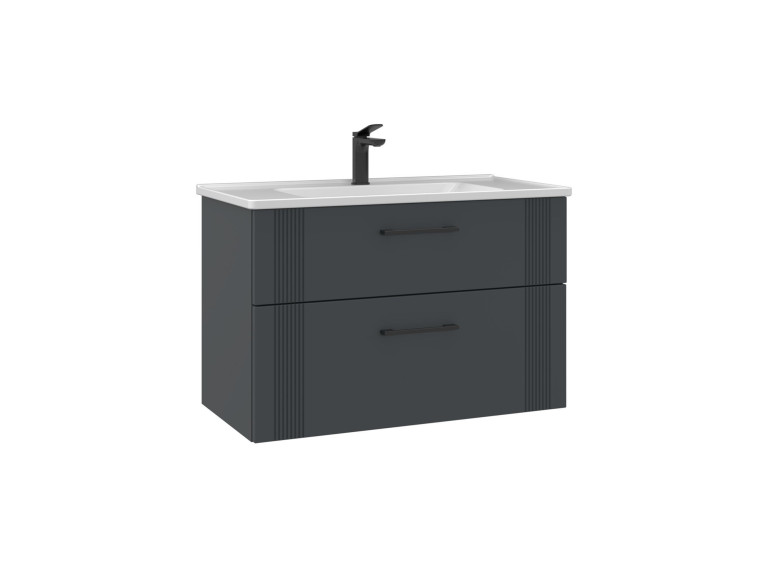 Waschtischunterschrank „Bari 85 v2“ – 85 x 45 x 55 cm – Anthrazit matt