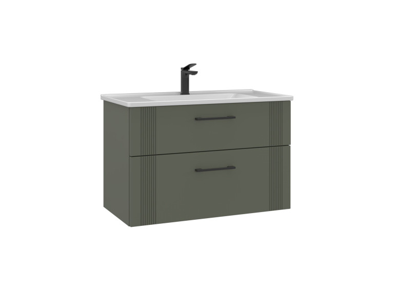 Waschtischunterschrank „Bari 85 v2“ – 85 x 45 x 55 cm – Matte Green