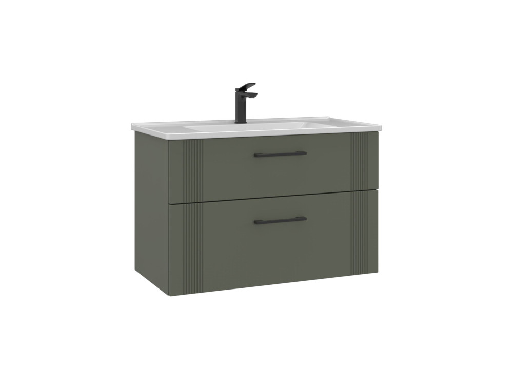 Waschtischunterschrank „Bari 85 v2“ – 85 x 45 x 55 cm – Matte Green