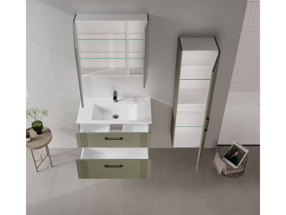 Waschtischunterschrank „Bari 85 v2“ – 85 x 45 x 55 cm – Matte Green