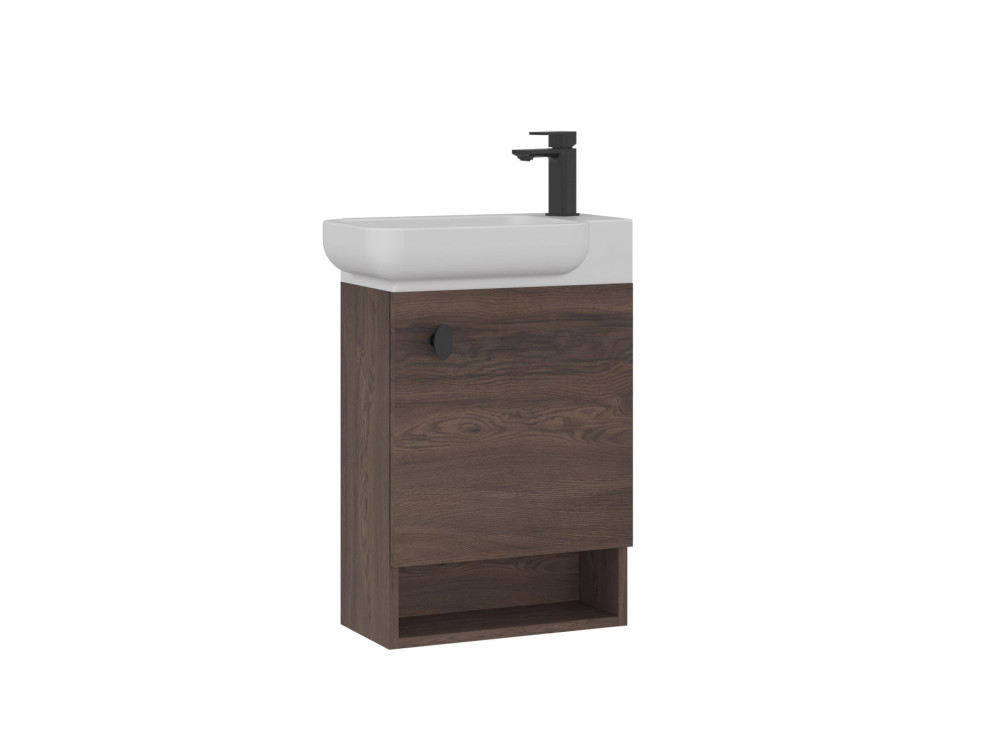 Waschtischunterschrank „Begonya 55“ – 53 x 33 x 75 cm – Dark Walnut