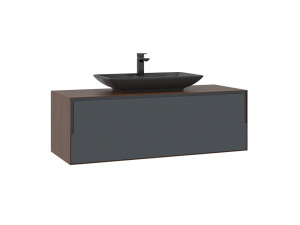 Waschtischunterschrank „Craft 120“ – 120 x 50 x 40 cm – Walnuss / Anthrazit