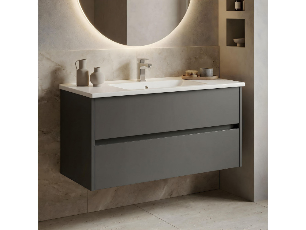 Waschtischunterschrank „Arno 100“ – 100 x 45 x 52 cm – Anthrazit