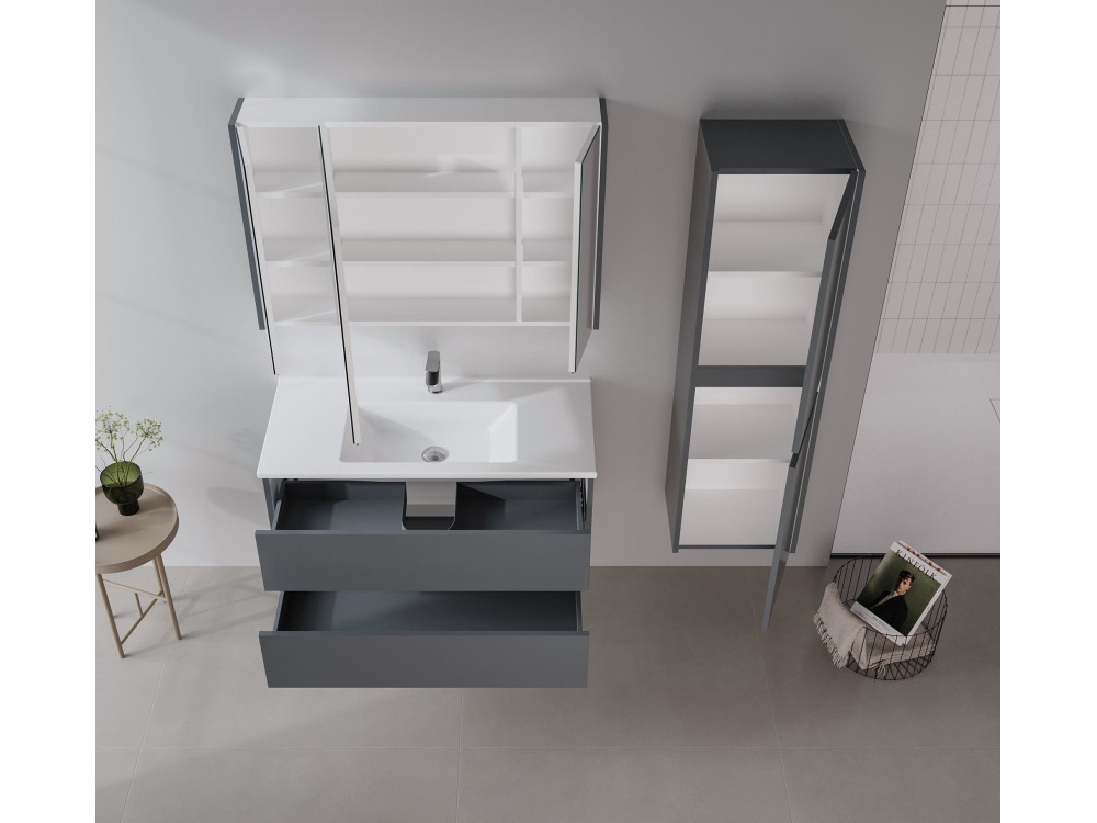 Waschtischunterschrank „Arno 100“ – 100 x 45 x 52 cm – Anthrazit