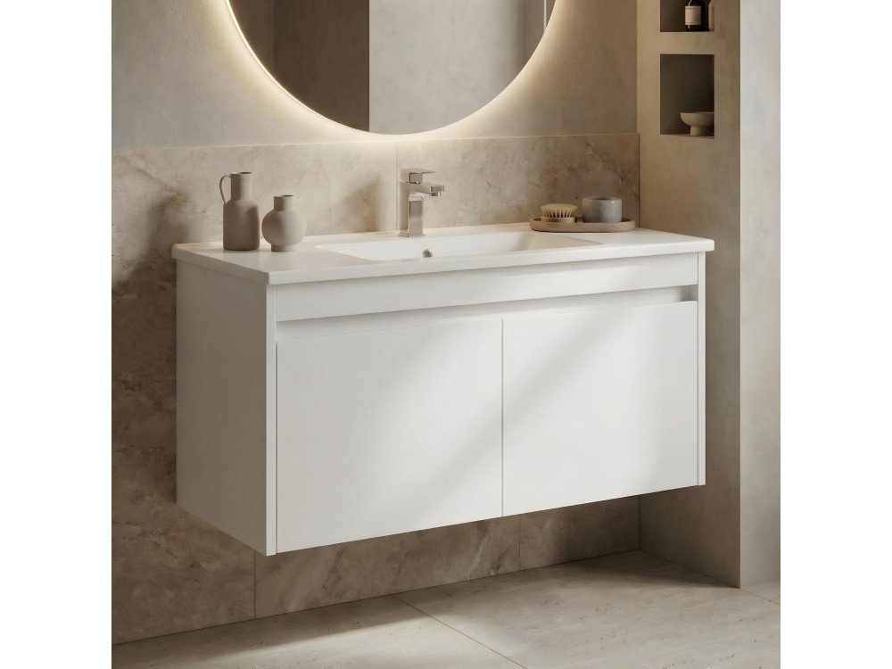 Waschtischunterschrank „Arno 100“ – 100 x 45 x 52 cm – Weiß