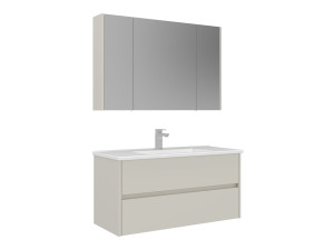 Waschtisch-Set mit Spiegel (2-teilig) „Arno 100“ – 100 x 45 x 52 cm – Cashmere