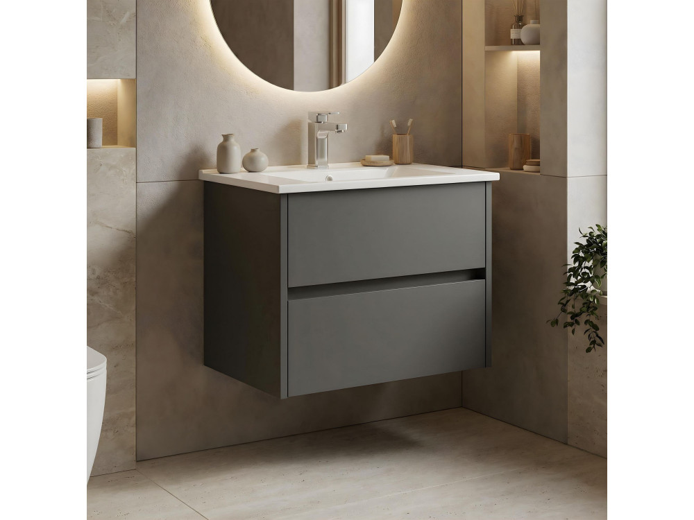 Waschtischunterschrank „Arno 65“ – 65 x 45 x 52 cm – Anthrazit