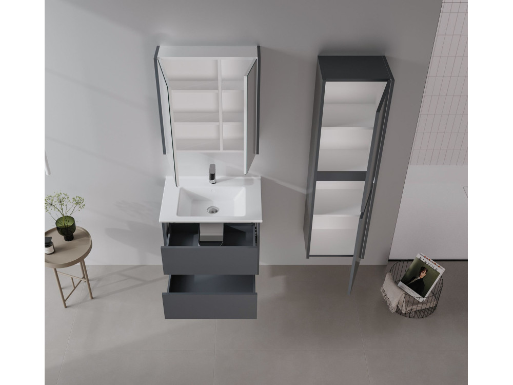 Waschtischunterschrank „Arno 65“ – 65 x 45 x 52 cm – Anthrazit