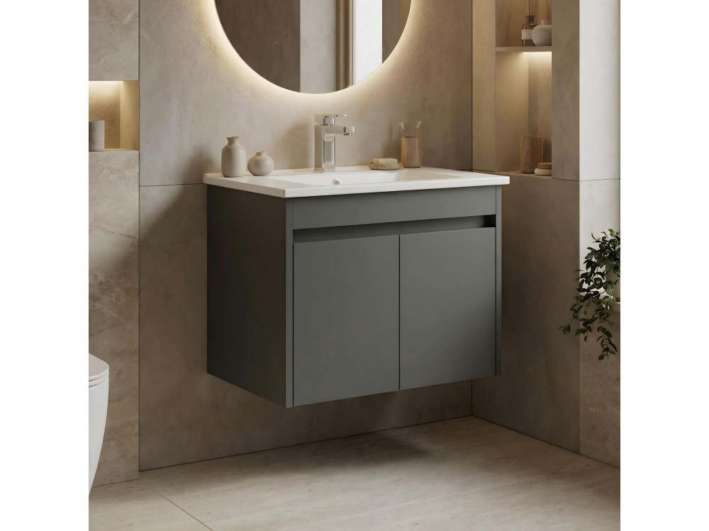 Waschtischunterschrank „Arno 65“ – 65 x 45 x 52 cm – Anthrazit