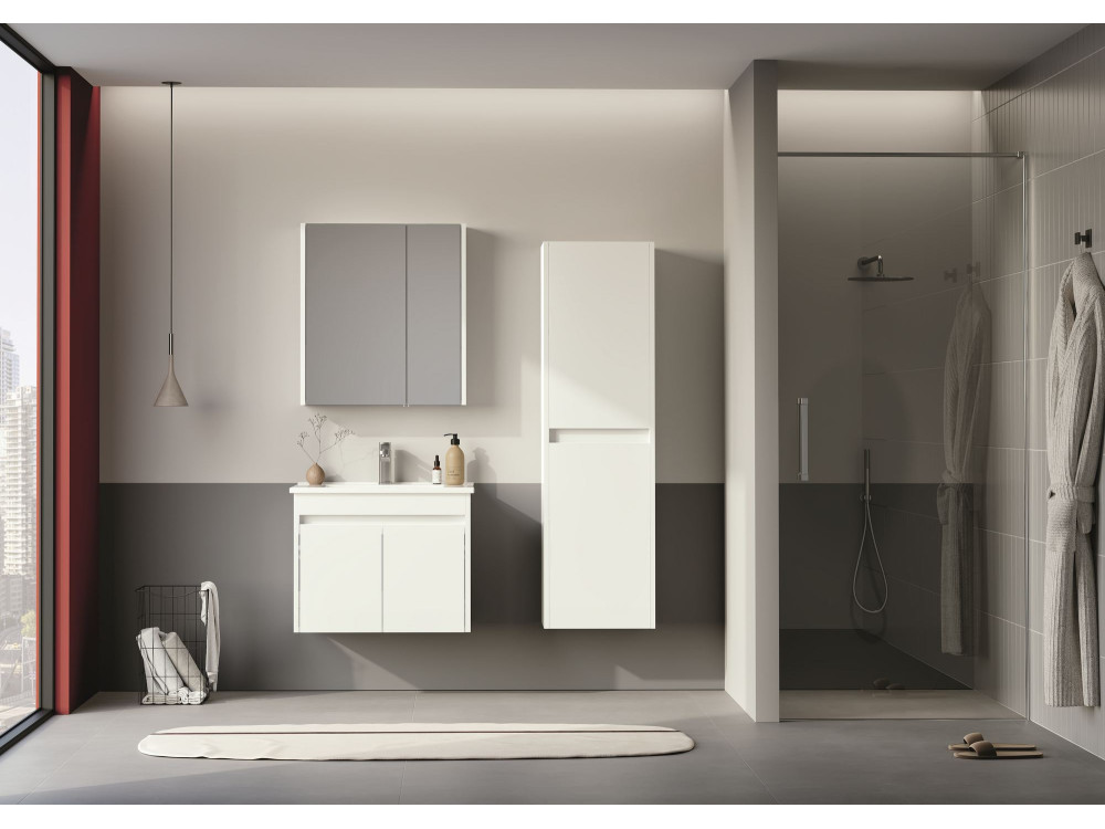 Waschtischunterschrank „Arno 65“ – 65 x 45 x 52 cm – Weiß