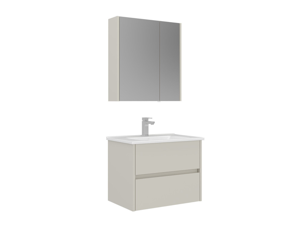 Waschtisch-Set mit Spiegel (2-teilig) „Arno 65“ – 65 x 45 x 52 cm – Cashmere