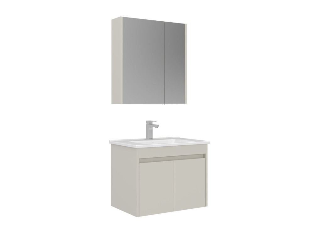 Waschtisch-Set mit Spiegel (2-teilig) „Arno 65“ – 65 x 45 x 52 cm – Cashmere
