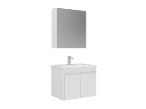 Waschtisch-Set mit Spiegel (2-teilig) „Arno 65“ – 65 x 45 x 52 cm – Weiß