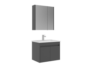 Waschtisch-Set mit Spiegel (2-teilig) „Arno 65“ – 65 x 45 x 52 cm – Grau