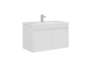 Waschtischunterschrank „Arno 85“ – 85 x 45 x 52 cm – Weiß