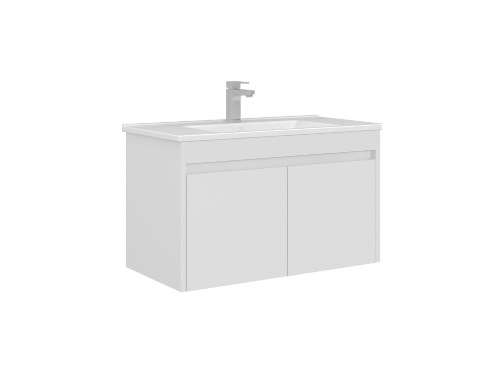 Waschtischunterschrank „Arno 85“ – 85 x 45 x 52 cm – Weiß